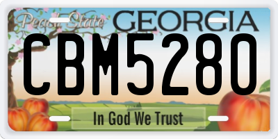 GA license plate CBM5280