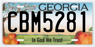 GA license plate CBM5281