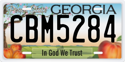 GA license plate CBM5284