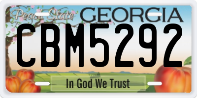 GA license plate CBM5292