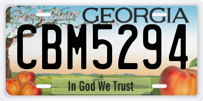 GA license plate CBM5294