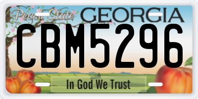 GA license plate CBM5296