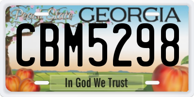 GA license plate CBM5298