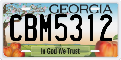 GA license plate CBM5312