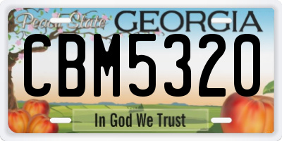 GA license plate CBM5320