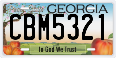 GA license plate CBM5321