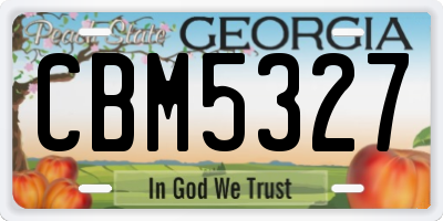 GA license plate CBM5327