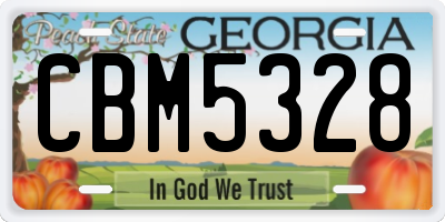 GA license plate CBM5328