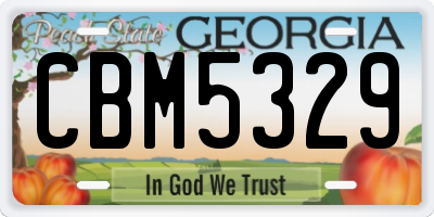 GA license plate CBM5329