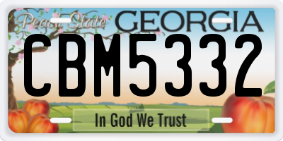 GA license plate CBM5332