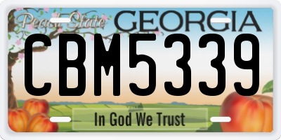 GA license plate CBM5339
