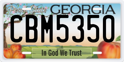 GA license plate CBM5350