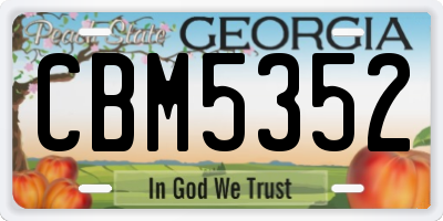 GA license plate CBM5352