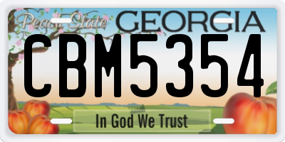 GA license plate CBM5354