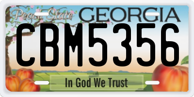 GA license plate CBM5356