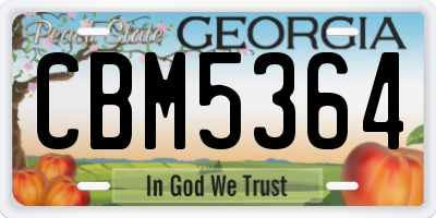 GA license plate CBM5364