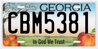 GA license plate CBM5381