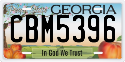 GA license plate CBM5396