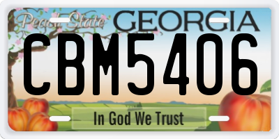 GA license plate CBM5406