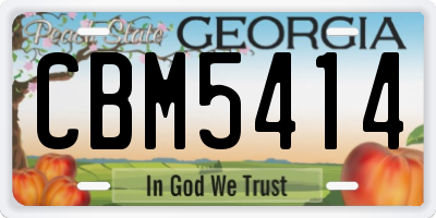 GA license plate CBM5414