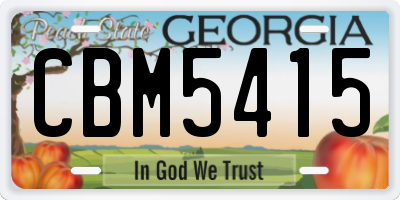 GA license plate CBM5415
