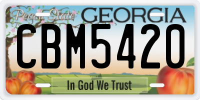GA license plate CBM5420