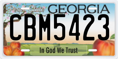 GA license plate CBM5423