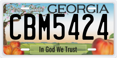 GA license plate CBM5424