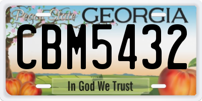 GA license plate CBM5432