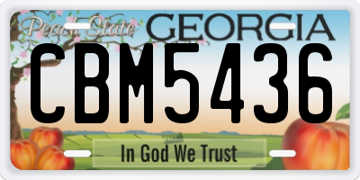GA license plate CBM5436