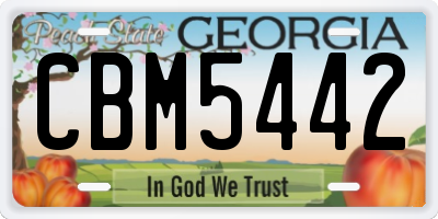 GA license plate CBM5442