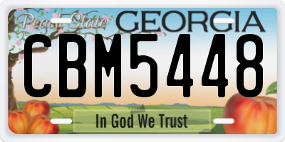 GA license plate CBM5448