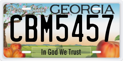 GA license plate CBM5457