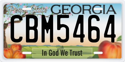 GA license plate CBM5464