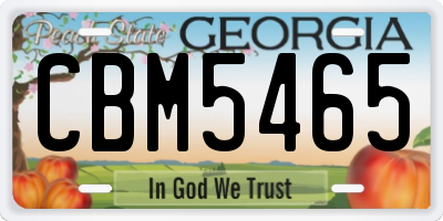 GA license plate CBM5465