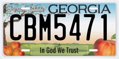 GA license plate CBM5471