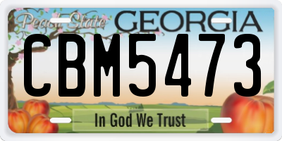 GA license plate CBM5473
