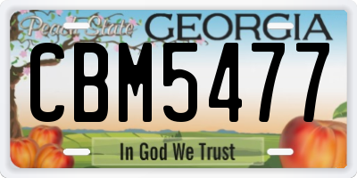 GA license plate CBM5477
