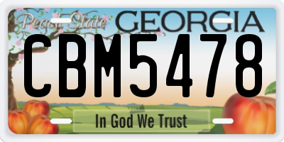 GA license plate CBM5478