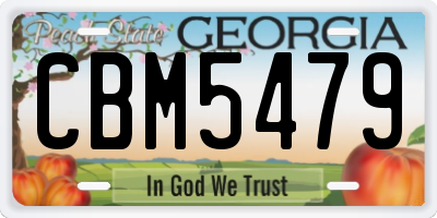 GA license plate CBM5479