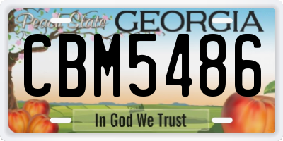 GA license plate CBM5486