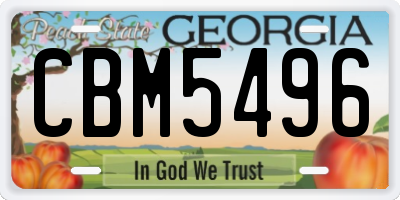 GA license plate CBM5496