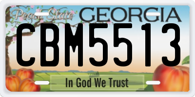 GA license plate CBM5513