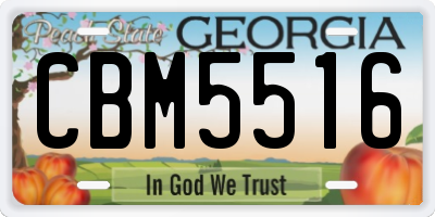 GA license plate CBM5516