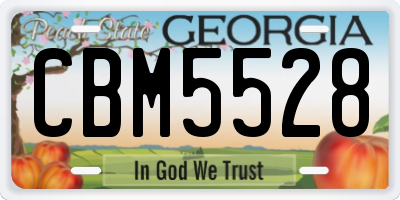 GA license plate CBM5528
