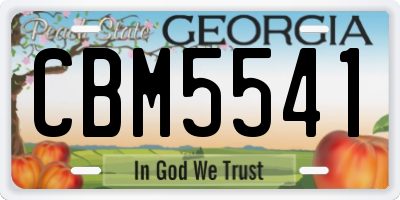 GA license plate CBM5541