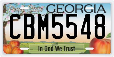 GA license plate CBM5548