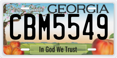GA license plate CBM5549