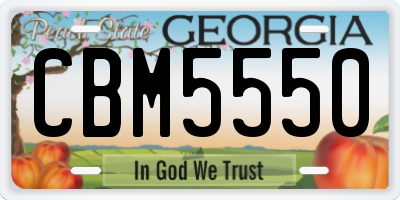 GA license plate CBM5550