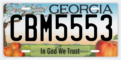 GA license plate CBM5553